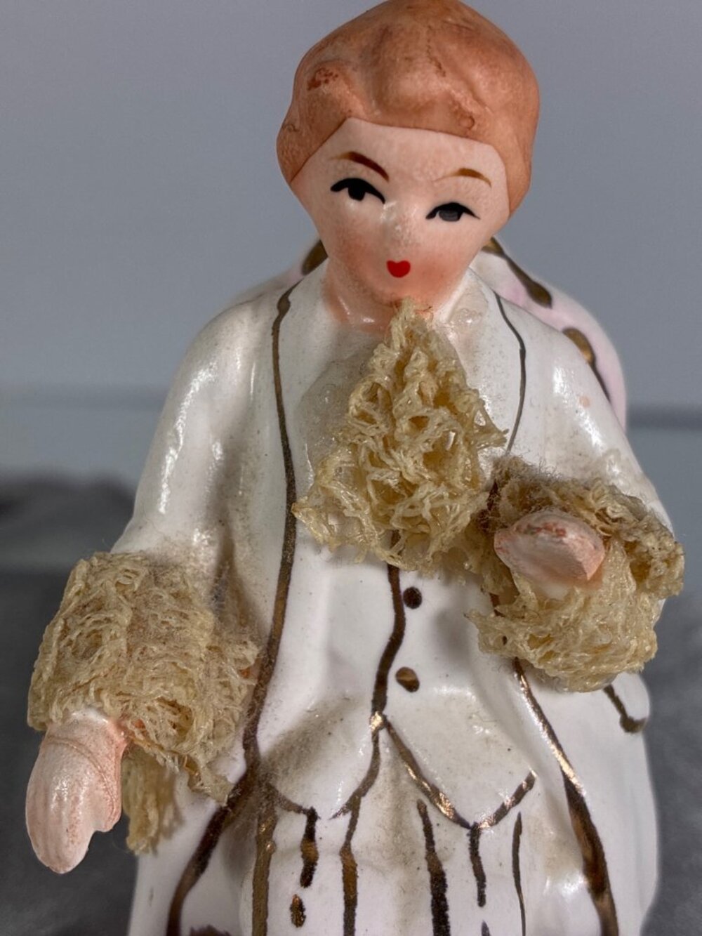 Vintage Porcelain Lace Figurine Trio Victorian Style - Picture 11 of 16